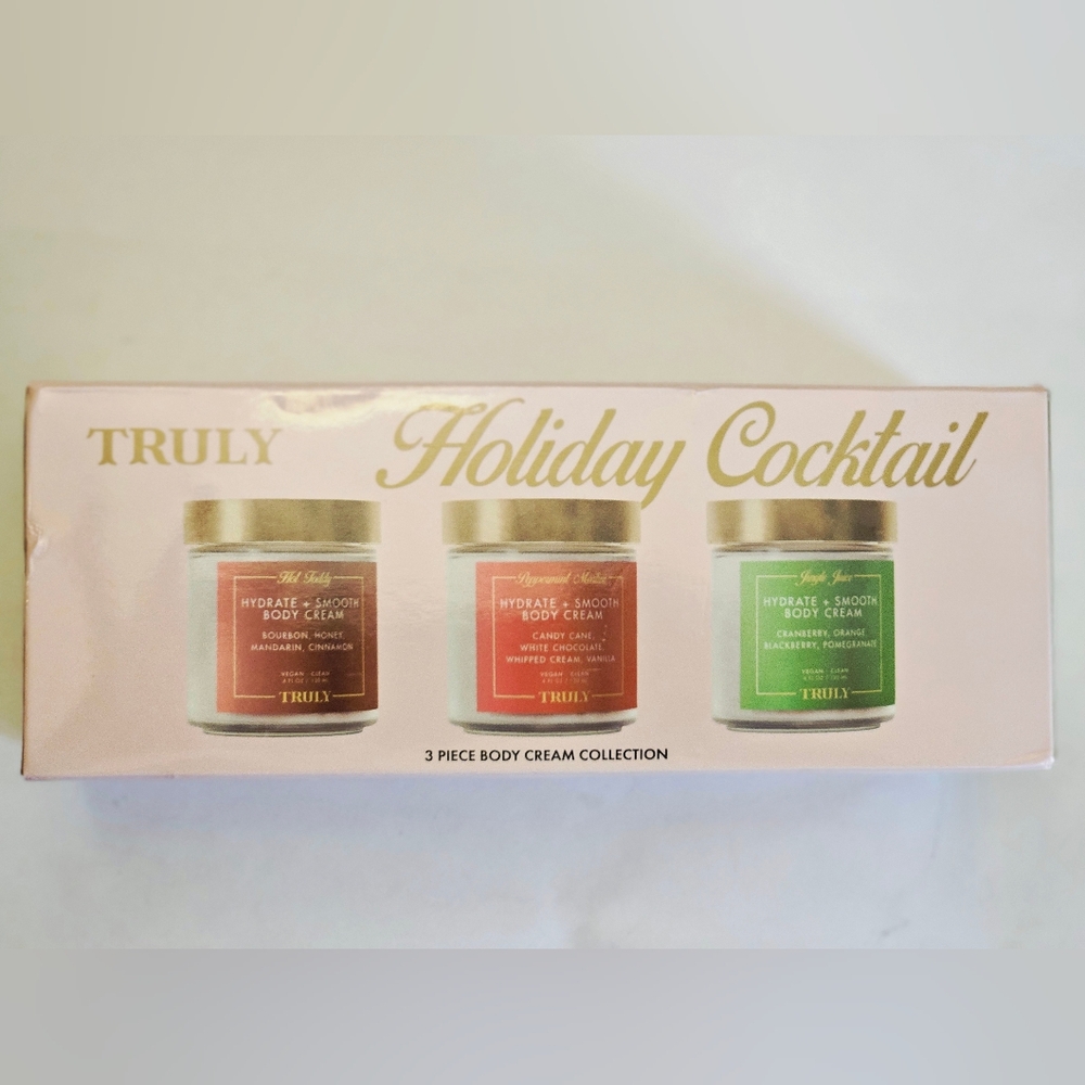 TRULY 3 Jar Holiday Cocktail Body Cream Trio Set New